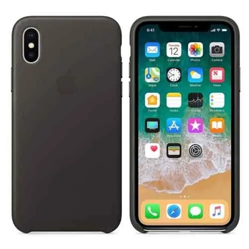Apple iPhone X Leather Case Charcoal Gray Price in Chennai, tamilnadu, kerala, bangalore