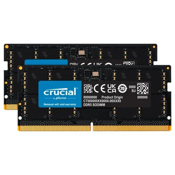 Crucial 32GB Kit 16GBx2 DDR5 5200 SODIMM Laptop Memory price in Chennai, tamilnadu, kerala, bangalore
