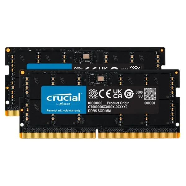 Crucial 64GB Kit 32GBx2 DDR5 5200 SODIMM Laptop Memory price in Chennai, tamilnadu, kerala, bangalore